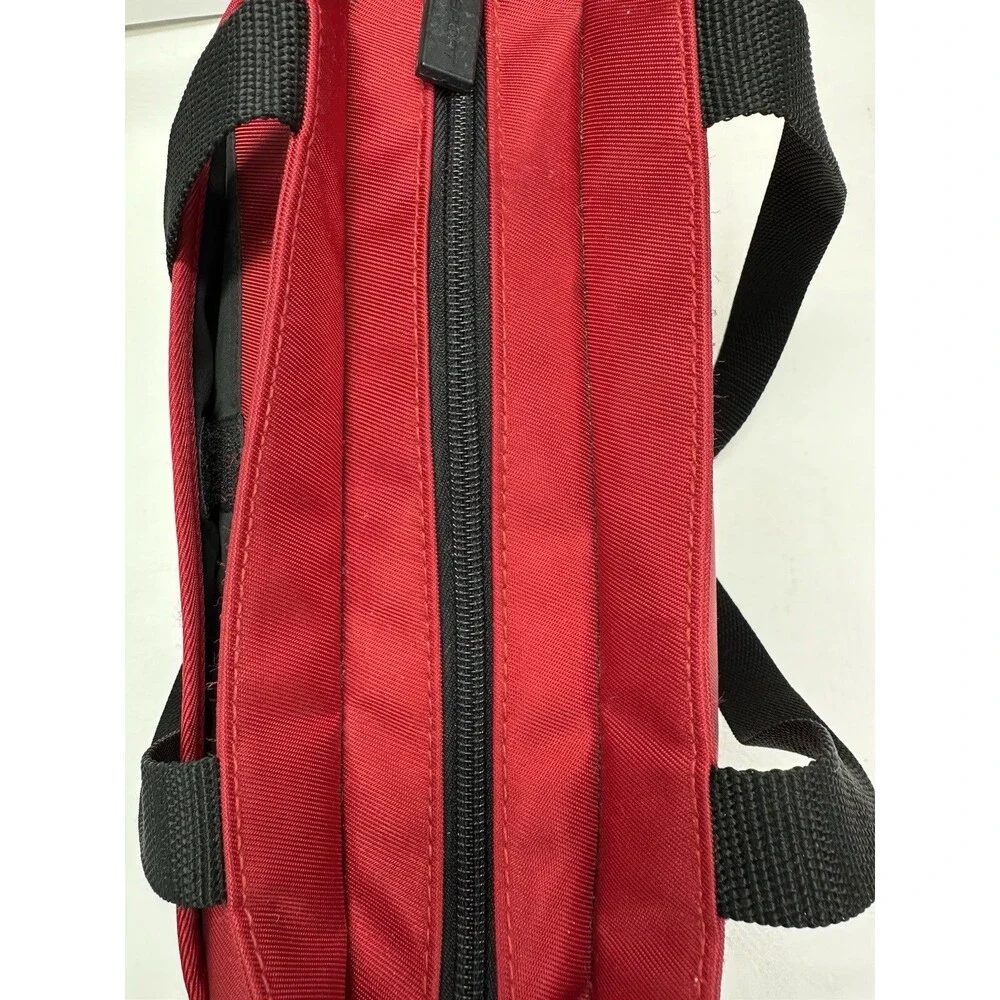 Ralph Lauren Red Polo Sport Zipper Shoulder Bag Tote Spell out 90s Red VTG Flaws